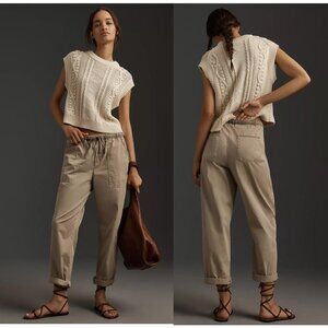 NEW Anthropologie Velvet by Graham & Spencer Misty Drawstring Pants - Sable (S)